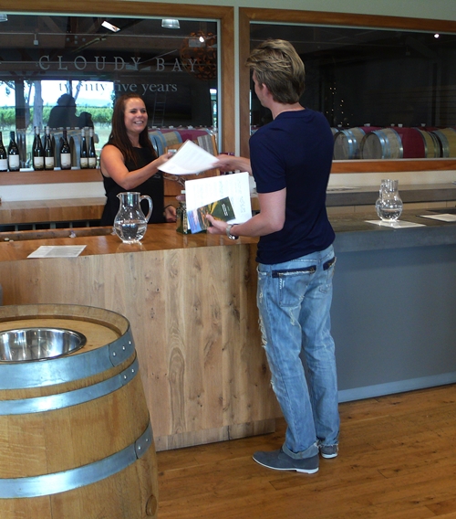 image from the tasting room at Cloudy Bay