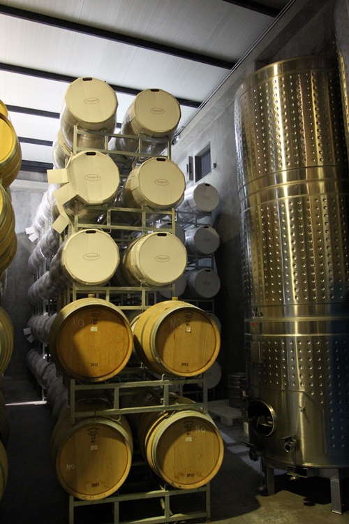 image of some of the new French oak barrels at Vina Cobos