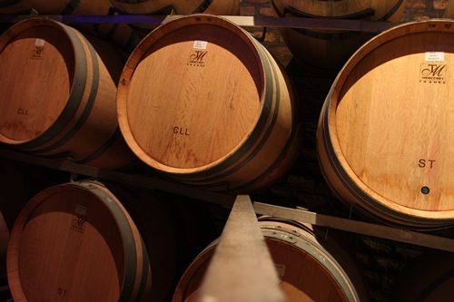 image of Mercurey barrels at the cellar of Achaval Ferrer's winery in Perdriel